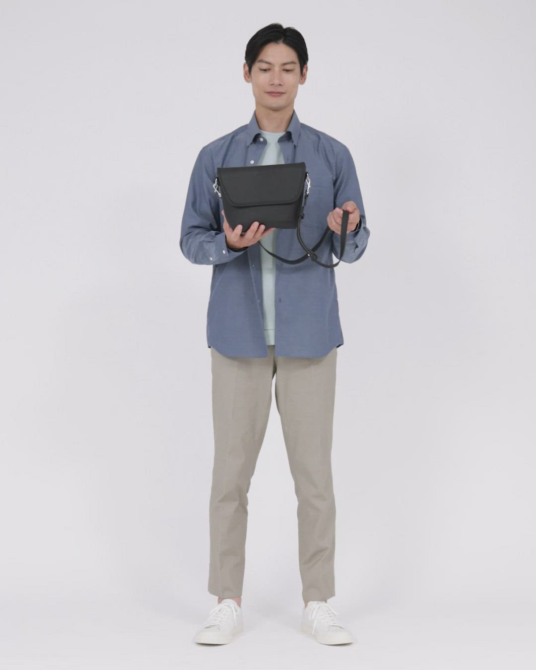 シボ レザーライク フラップ ショルダーバッグ（ショルダーバッグ