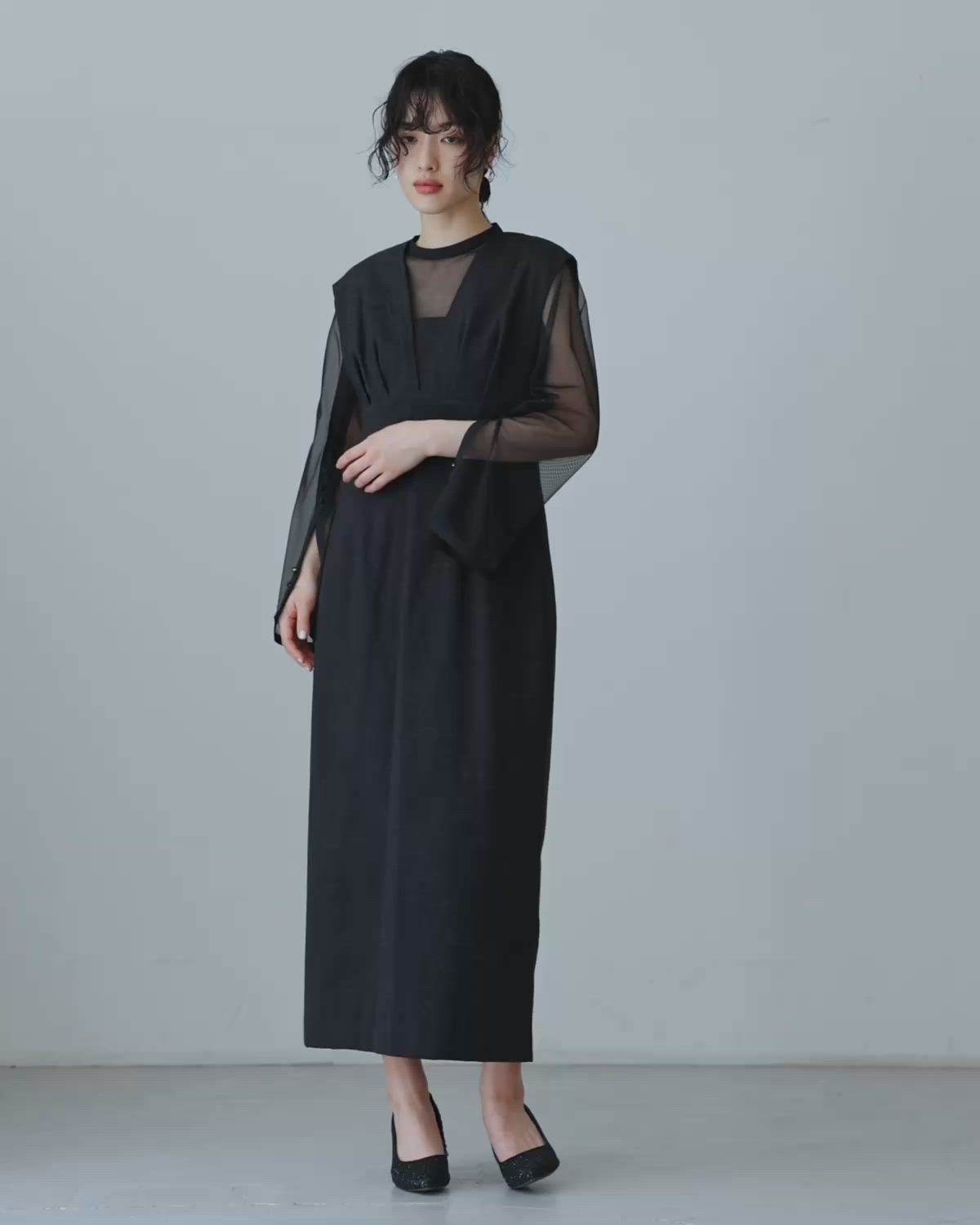 セール】Vラインジャガードドレス 結婚式 パーティードレス