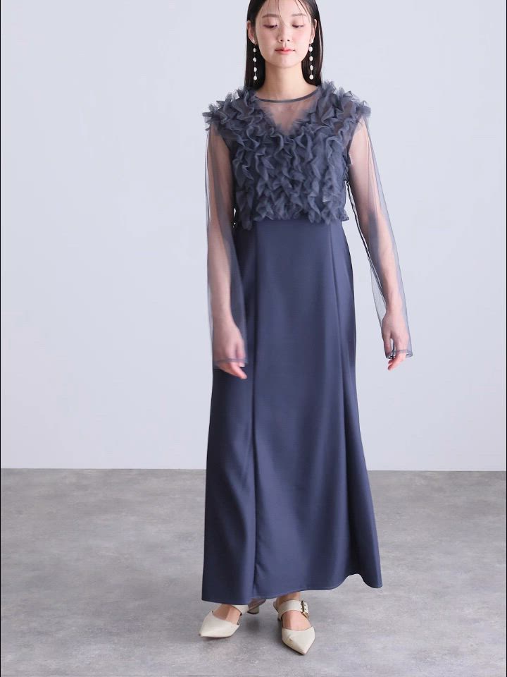 袖あり&ミモレ丈同窓会3点セットセレモニー結婚式フォーマル