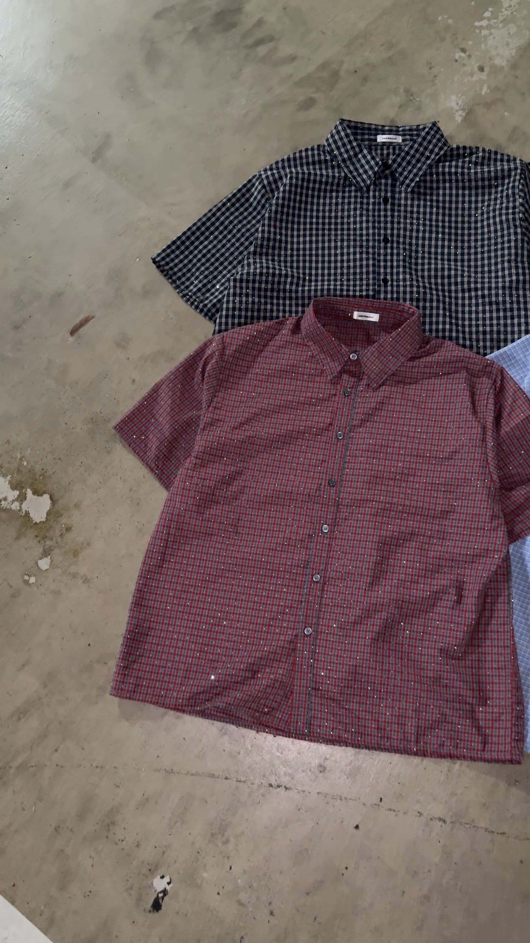 ラインストーンチェックシャツ（シャツ/ブラウス）｜sedacle（セダクル