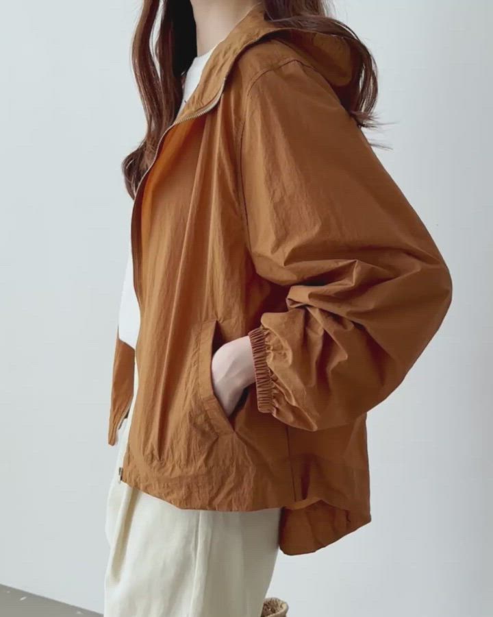 セール】【8色展開】 撥水加工 シアー風 パフスリーブ マウンテン