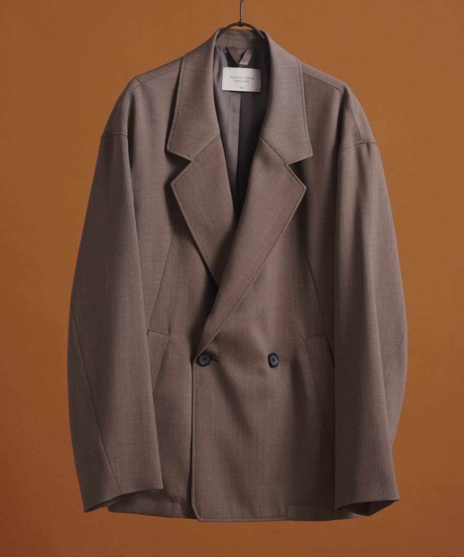 セットアップ対応〉AQUA WOOLカルゼダブルジャケット（セットアップ