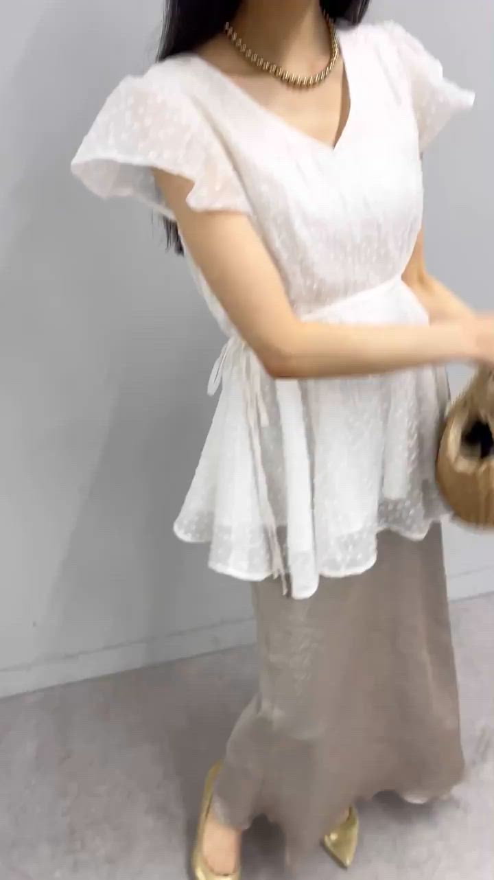カットドビーペプラムブラウス（シャツ/ブラウス）｜La boutique