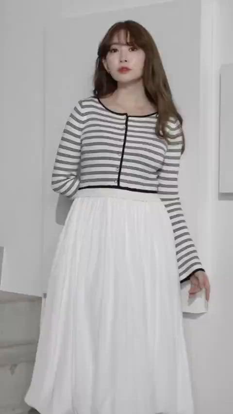 ワンピース Herlipto 25SS Docking Knit Balloon Dress ワンピース Herlipto 25SS Docking Knit Balloon Dress Docking Knit