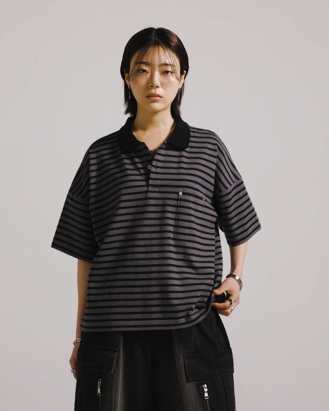 Wide Cropped Cotton Polo / ワイドクロップドコットンポロ
