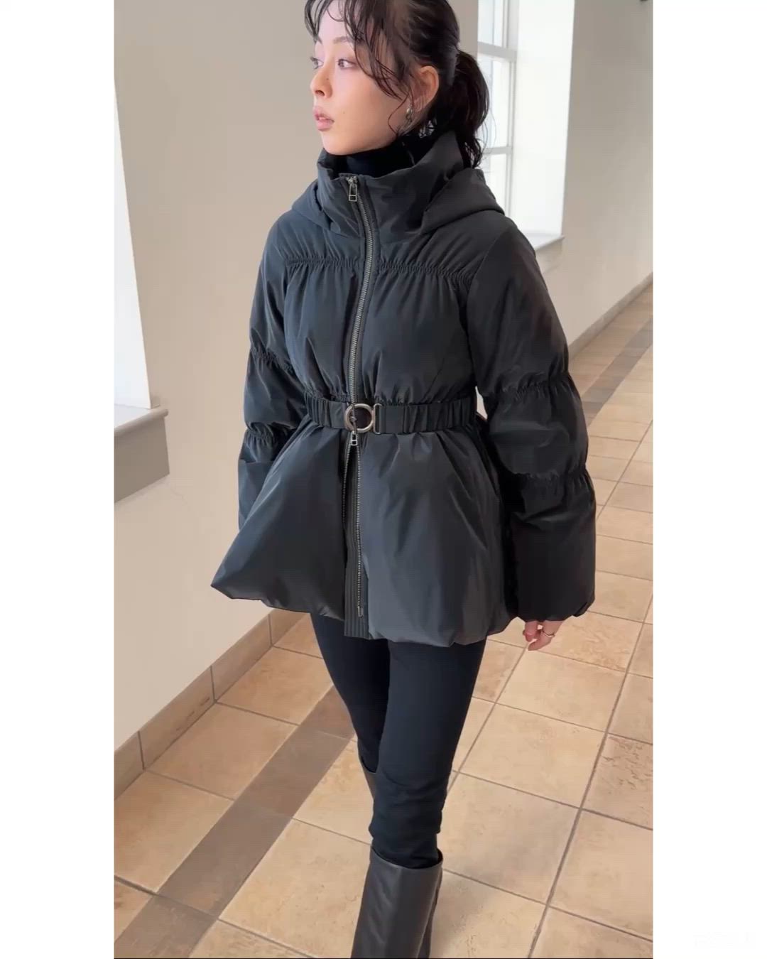 セール】グロスタフタ×ダウン ｜ 洗える ｜ フーディー ダウンコート