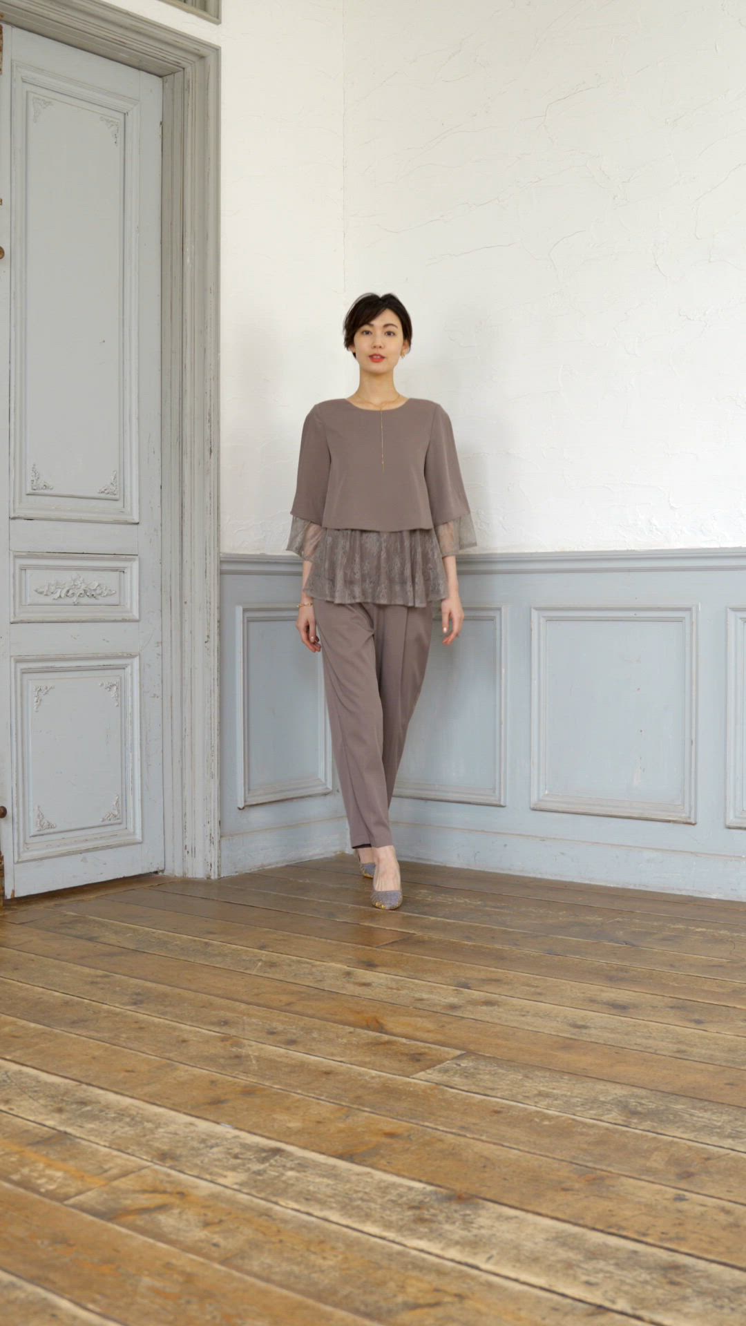 パンツドレス セットアップ 結婚式 パーティー レース（パンツドレス