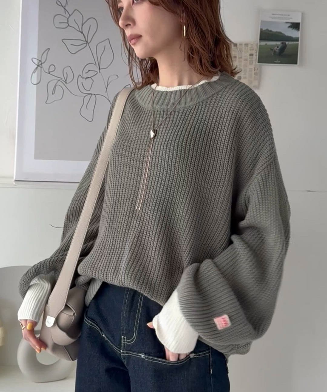 セール】《JaVaジャバ コラボ》ゆるニットであざと感。重ね着風