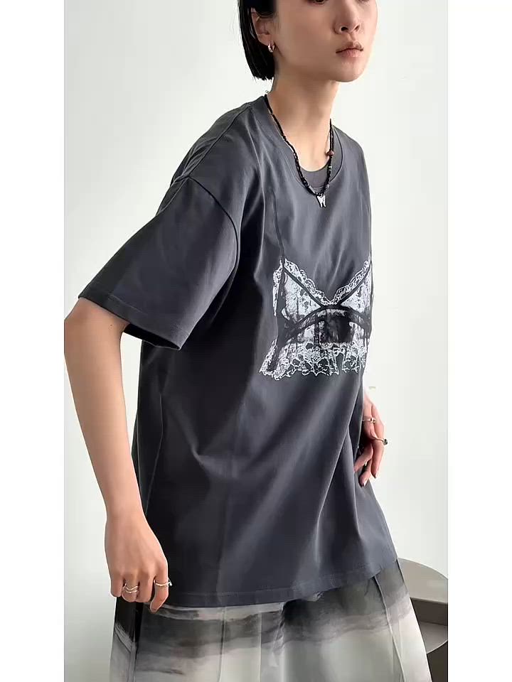 ビスチェプリント半袖Tシャツ（Tシャツ/カットソー）｜VACANCY