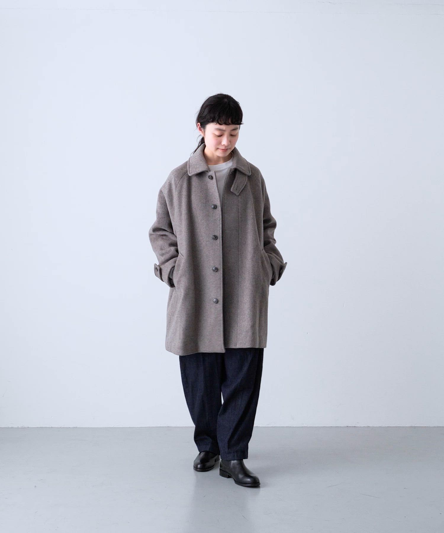 かぐれ ⭐︎バックタックショートコート ウールバックタックショートコート（ステンカラーコート）｜かぐれ