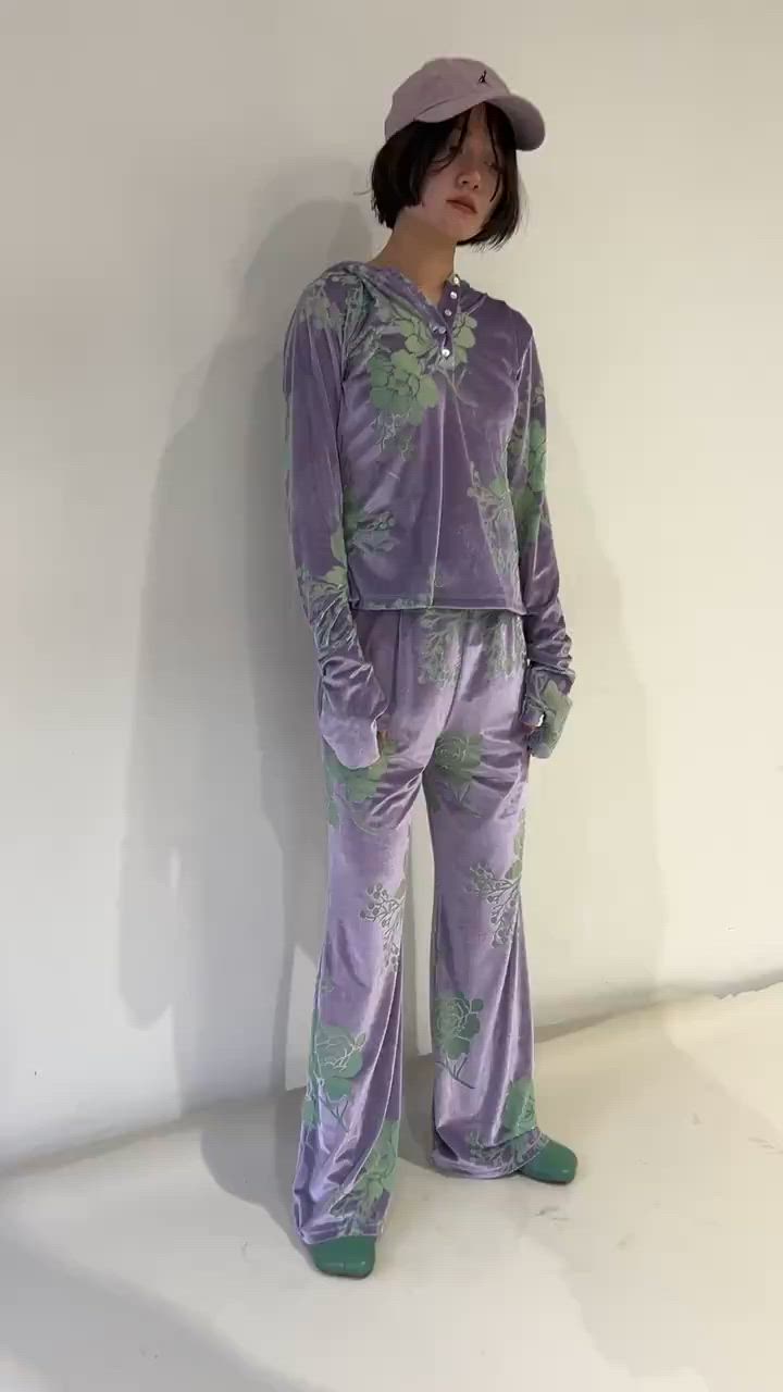 igi OPAL VELOUR PANTS, HOODIE TEE セットアップ OPAL VELOUR HOODIE TEE / ベロアフーディー（パーカー）｜igi（イジ