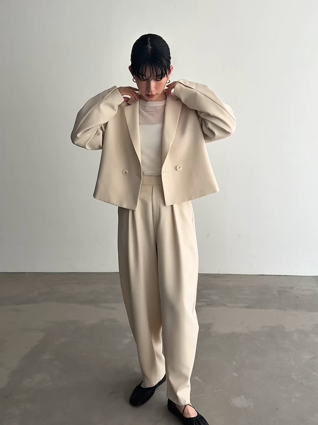 セール】[セットアップ対応]ショート丈テーラードジャケット