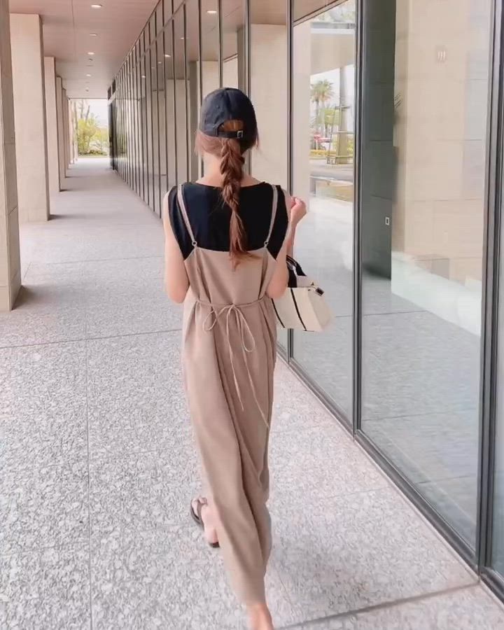 セール】リネンライクマルチwayロングキャミワンピース（ワンピース