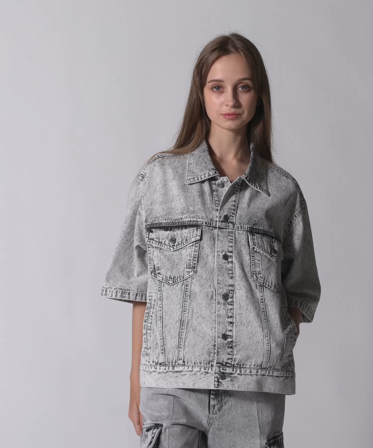 CLEL】Light Oz Denim Trucker Short Sleeve Shirt/ライトオンス