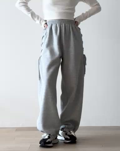 裏起毛 サイドレースアップ スェット ワイドレッグ（スウェットパンツ
