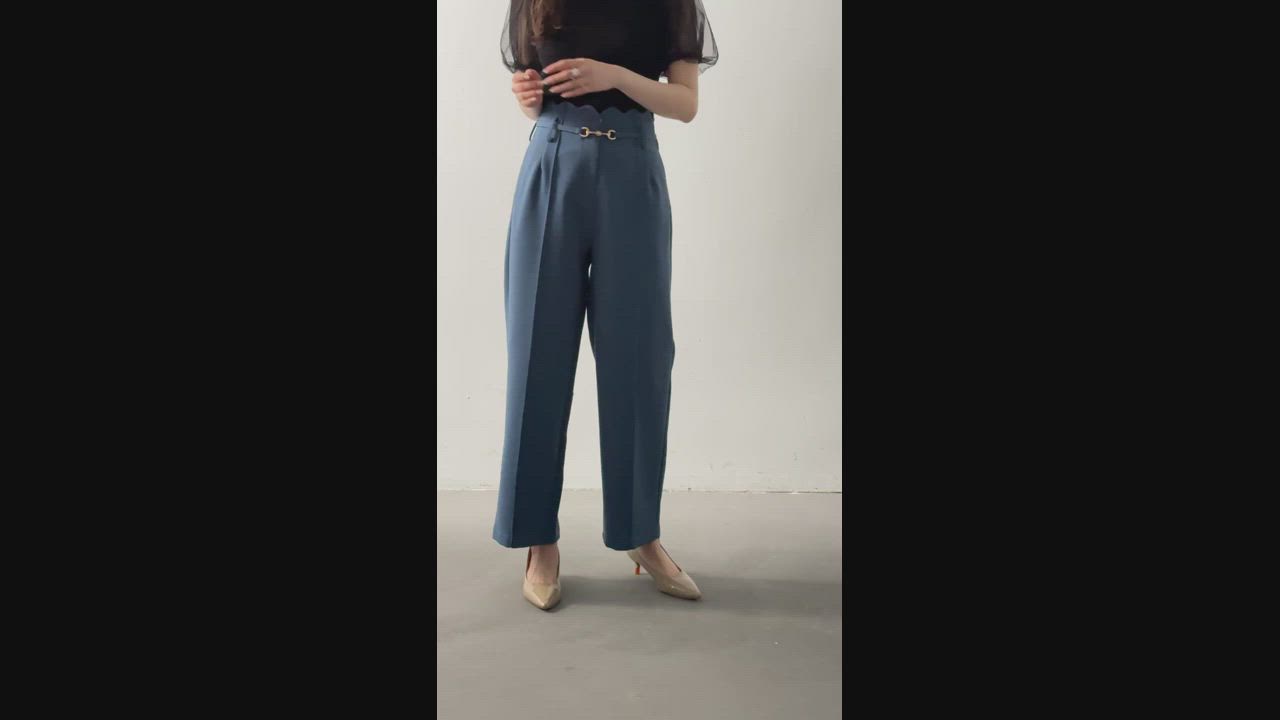 スカラップウエストワイドパンツ（スラックス）｜SAISON DE PAPILLON