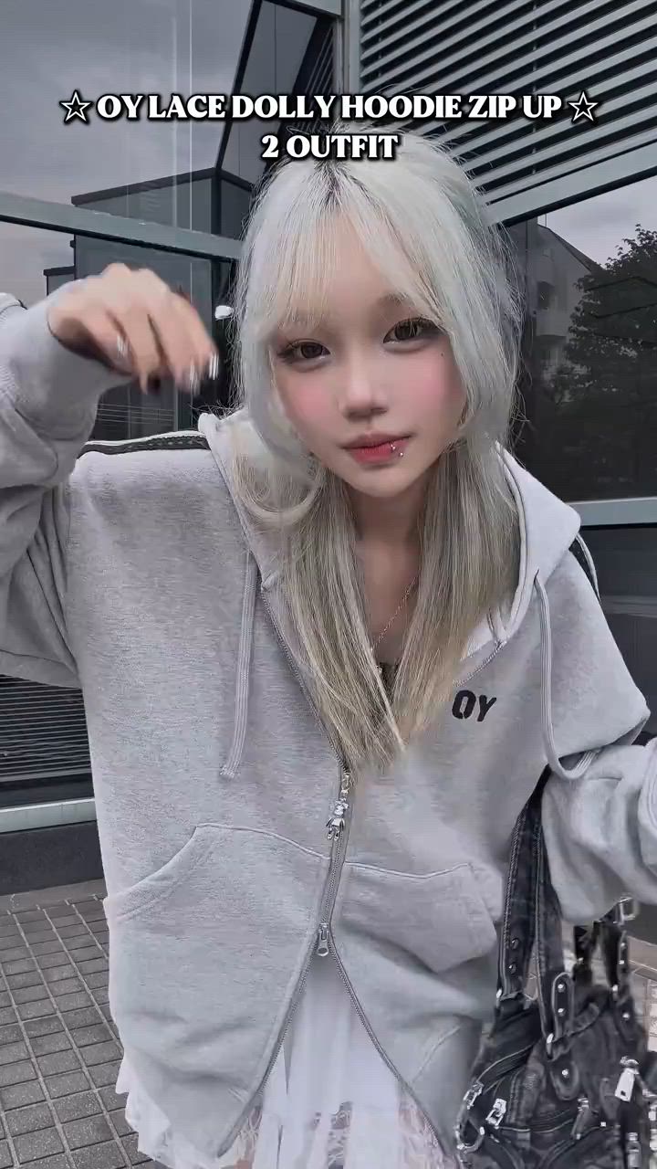 OY/オーワイ』LACE DOLLY HOODIE ZIP UP/レースオードリージップアップ