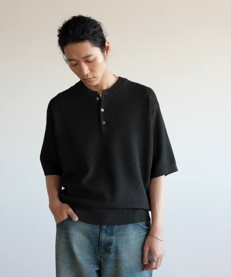 AZE H/S KNIT HENLEY（ニット/セーター）｜WYM LIDNM（ウィム バイ