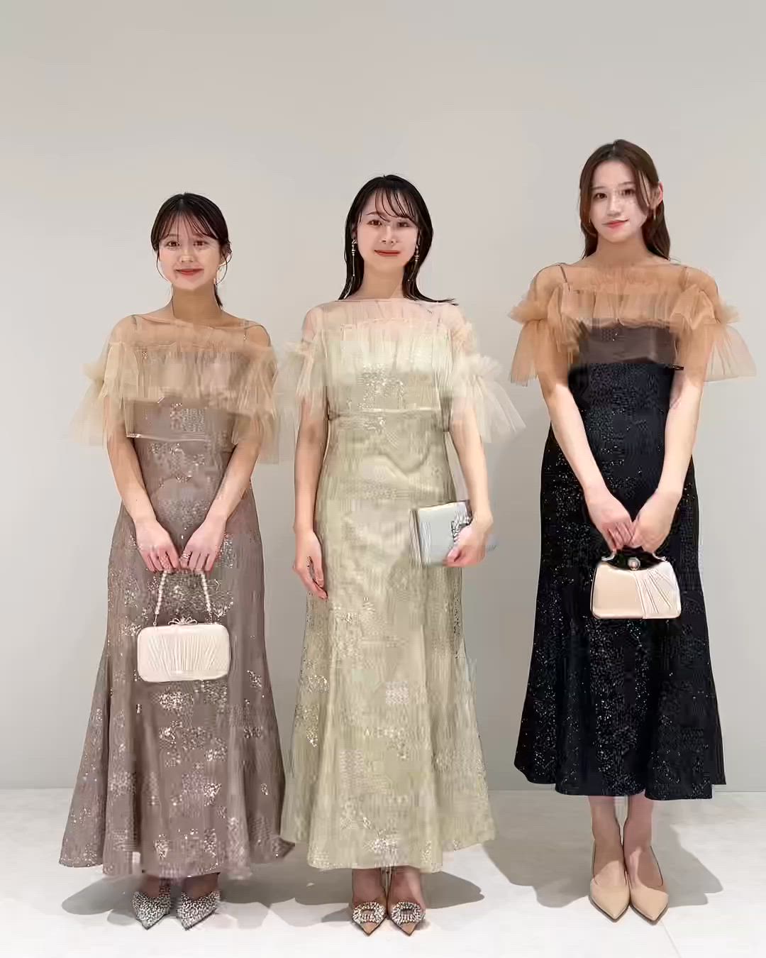 LEJA】チュールフリルボレロペイントマーメイドドレスワンピース2点