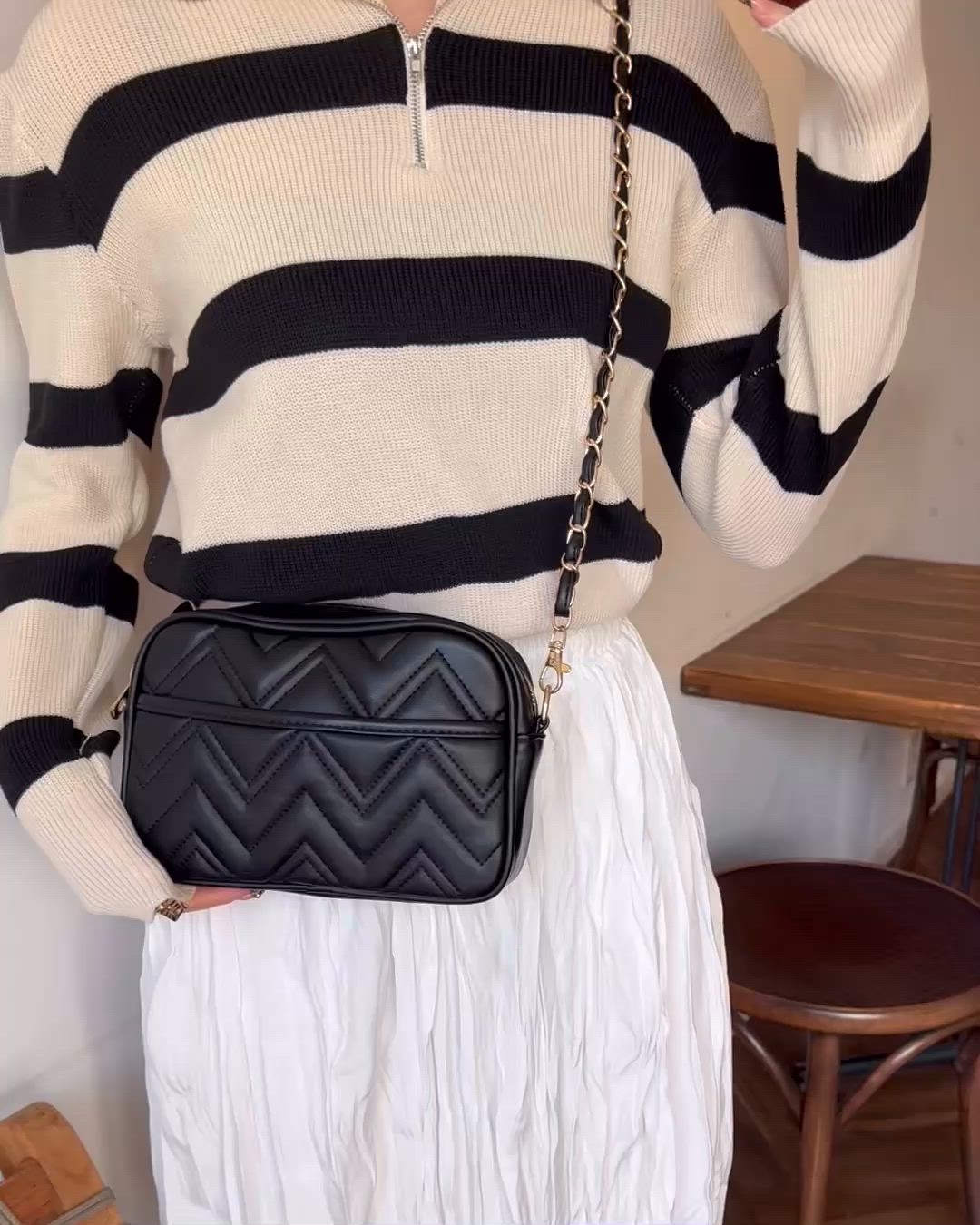 セール】チェーンバッグ キルティング ショルダー ミニ 黒 ショルダー