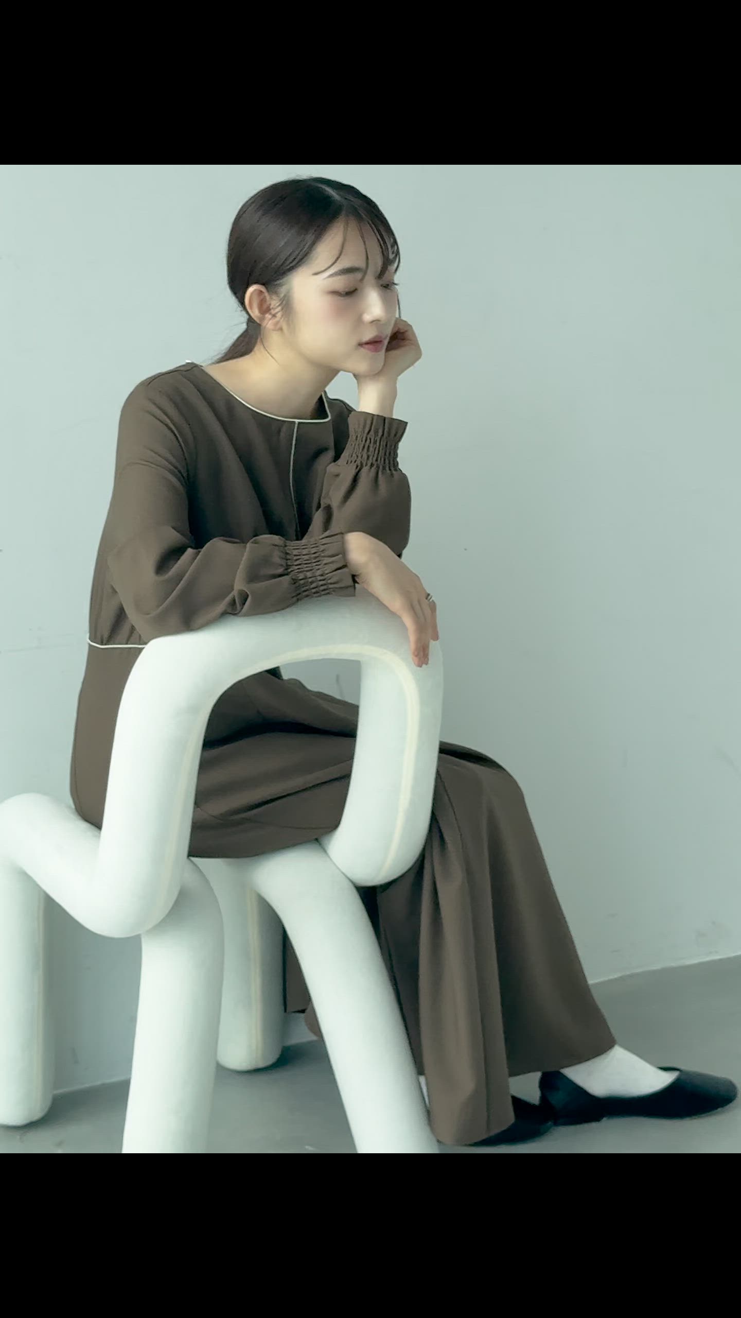 セール】配色サテンパイピングワンピース【585130】（ワンピース