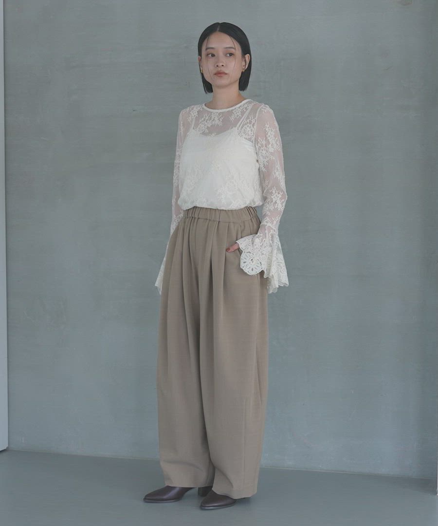 スラックスコクーンボリュームパンツ（スラックス）｜A part by