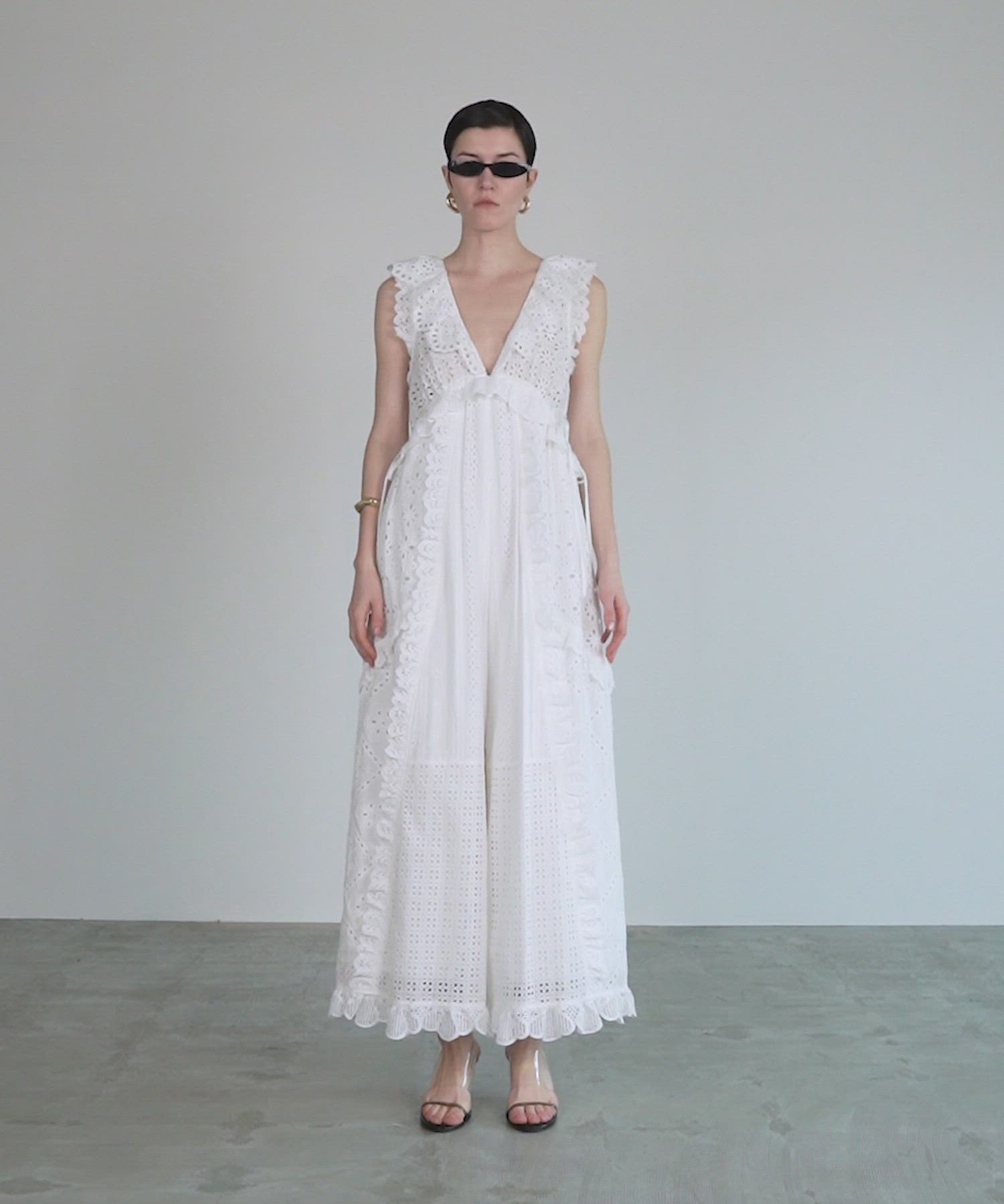 PRE-ORDER】Lace Patch Rompers/レースパッチロンパース（サロペット