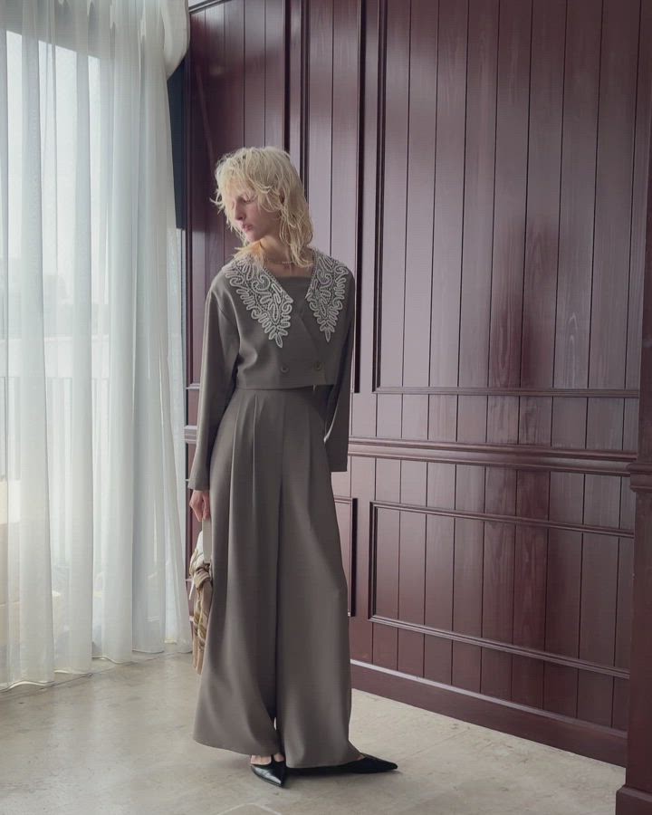 Big collar setup（パンツドレス）｜et.UNiVER（エトユニベール）の