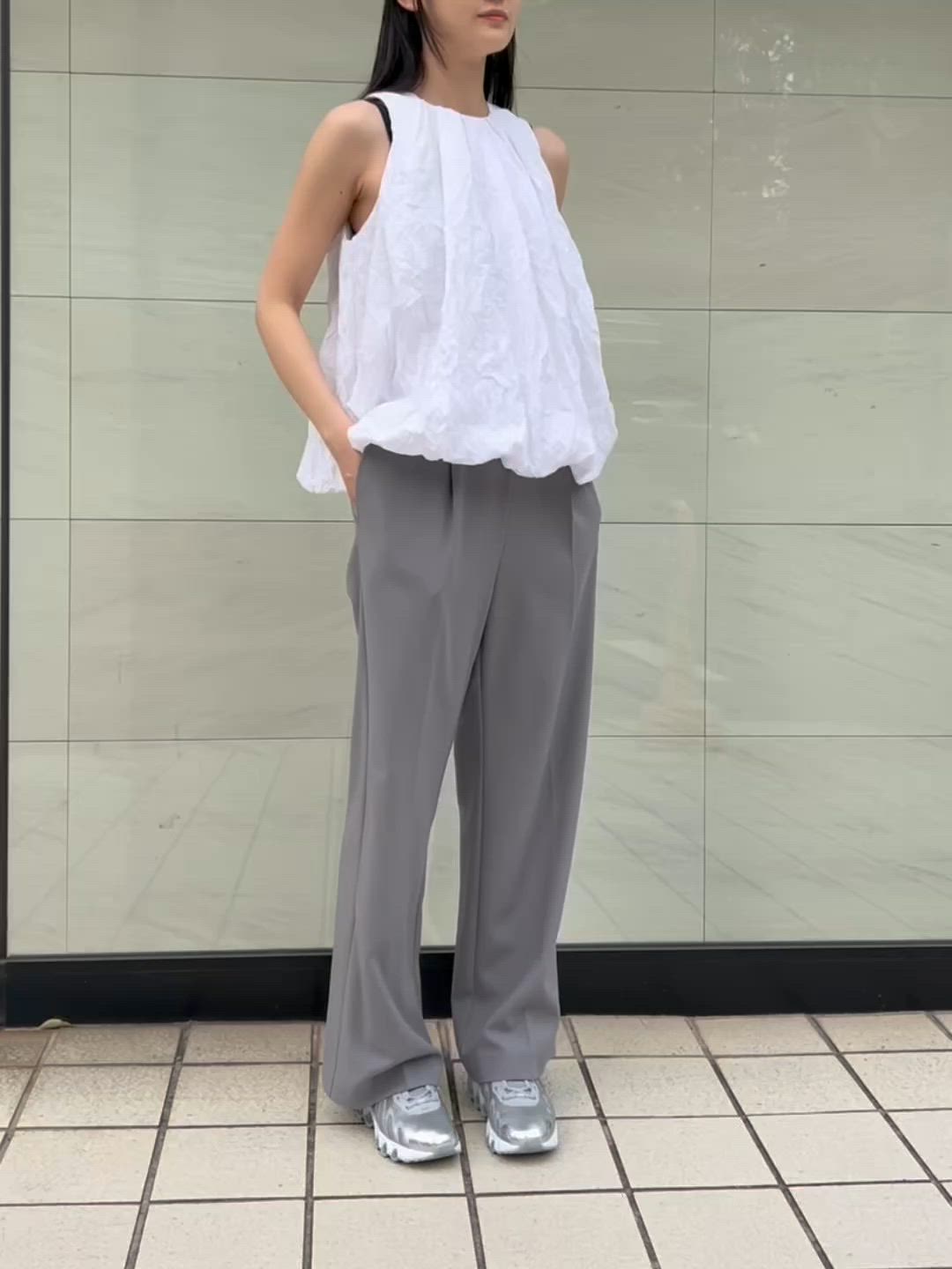 emmiエミ【10th】ロゴジャガードゴムタックパンツグレー 10th】emmiロゴジャガードゴムタックパンツ（その他パンツ）｜emmi