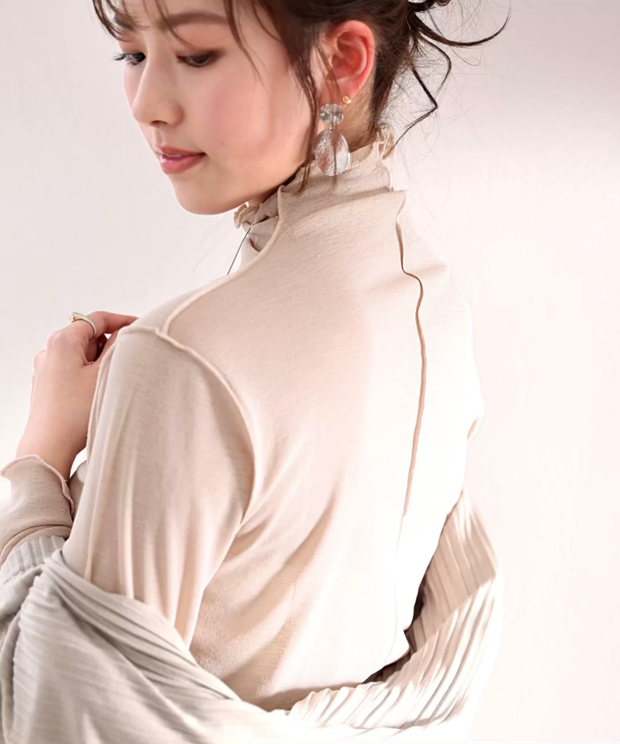 トップス 8egreedy 襟2Way配色ステッチダブルジップレザーブルゾン[on258] | レディース