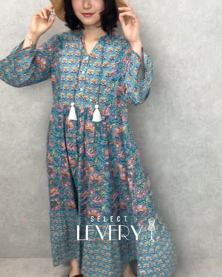 ボタニカル柄半袖ロングワンピース（ワンピース）｜SELECT LEVERY