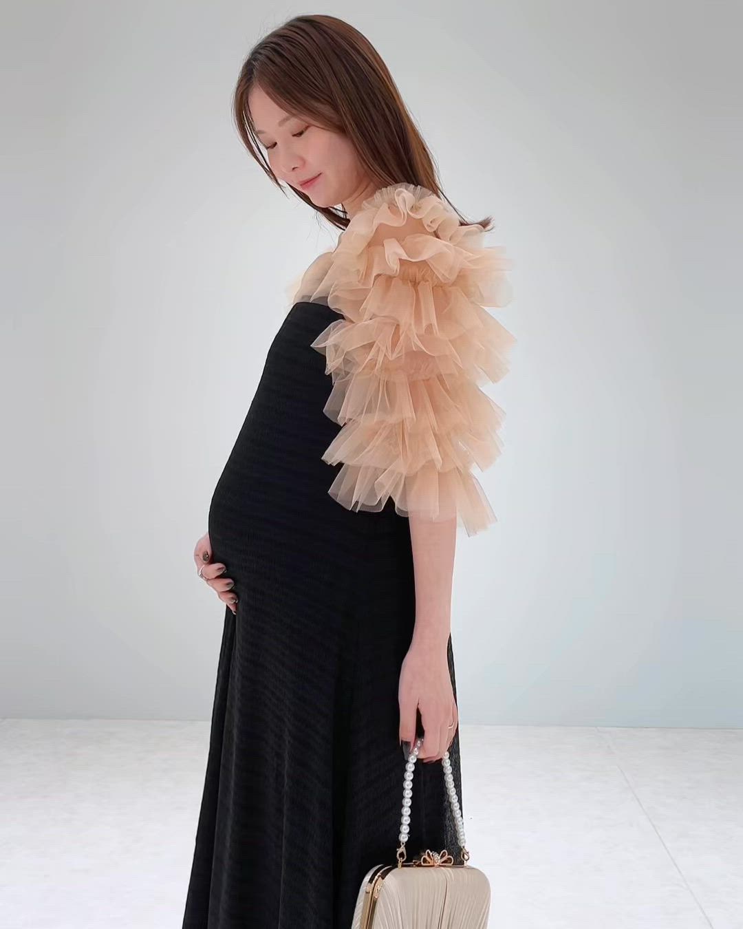 LEJA】ティアードフリルチュールボレロワンピースドレス 2点セット