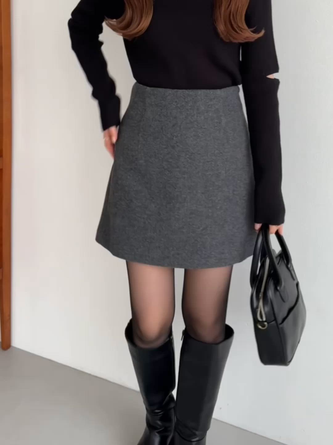 ウールライク起毛ミニスカート（インナーパンツ付き）（スカート