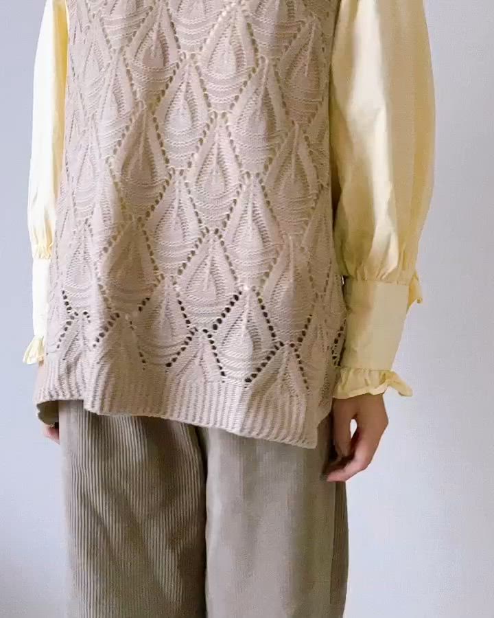 【値下げ可】 Alpaca ダイヤモンドパターン Vネックベスト 値下げ可】 Alpaca ダイヤモンドパターン Vネックベスト 値下げ可