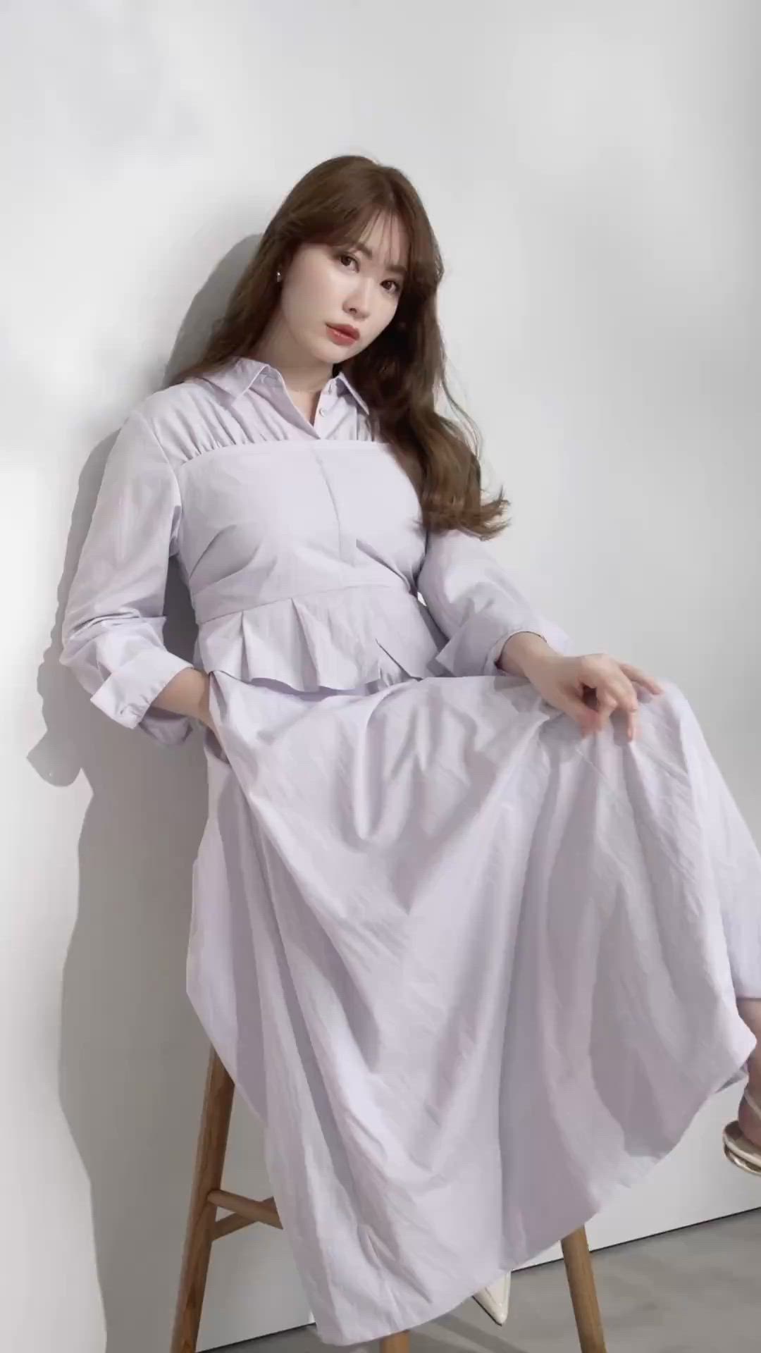 セール】Peplum Poplin Shirt Dress（ワンピース）｜Her lip to（ハー