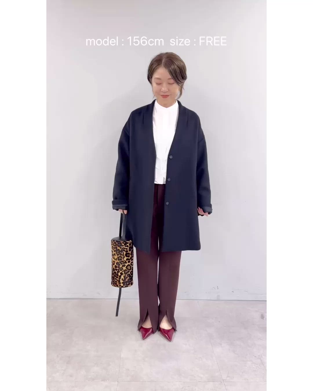 セール】ダブルビーバーミドルコート（ノーカラーコート）｜Whim