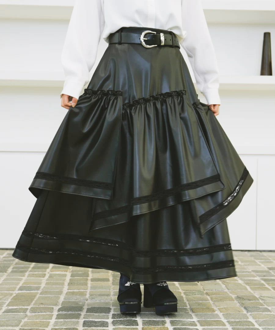 セール】レースラインフェイクレザースカート(HARE)（スカート）｜HARE
