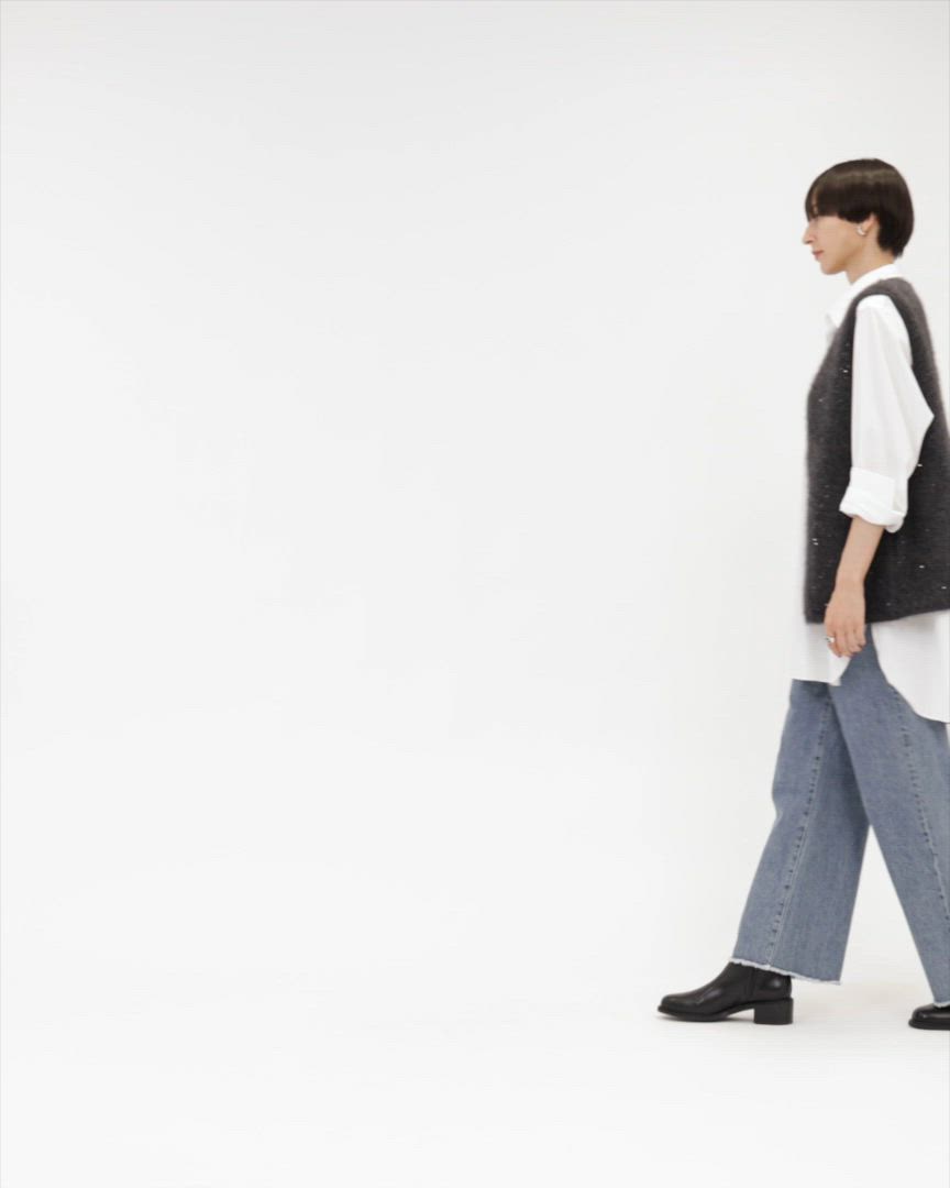 フォックスカシミヤ スパンコール ジップ ベスト（ベスト）｜UNITED