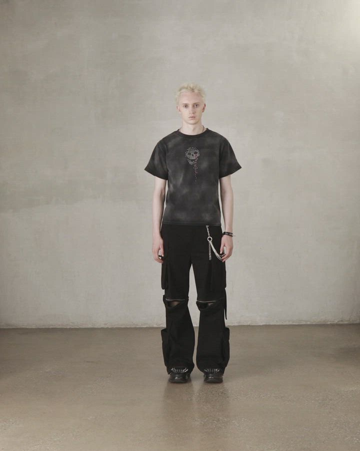 GRANCY】Skull Rhinestone Design T-shirt / スカルラインストーン