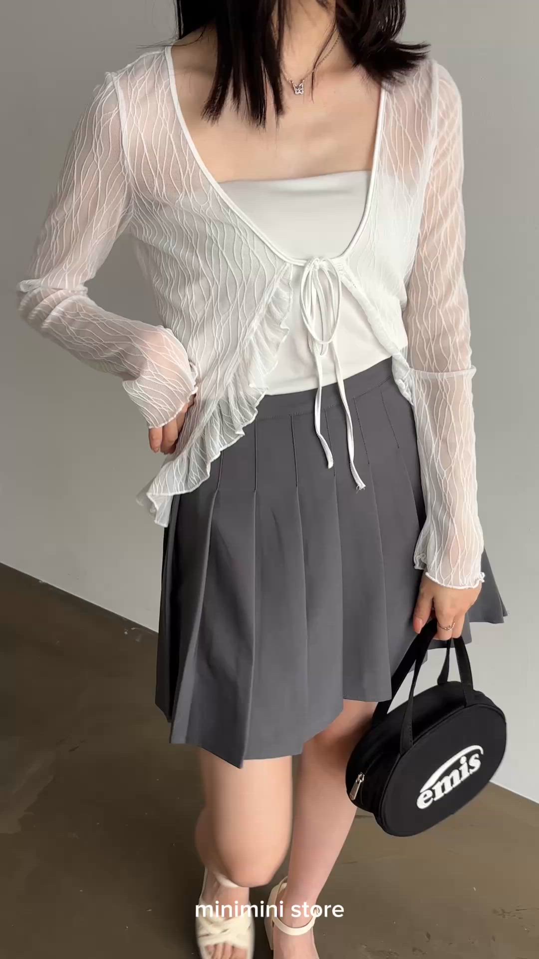 セール】【新サイズ追加】ボックスプリーツスカート ミニスカート黒