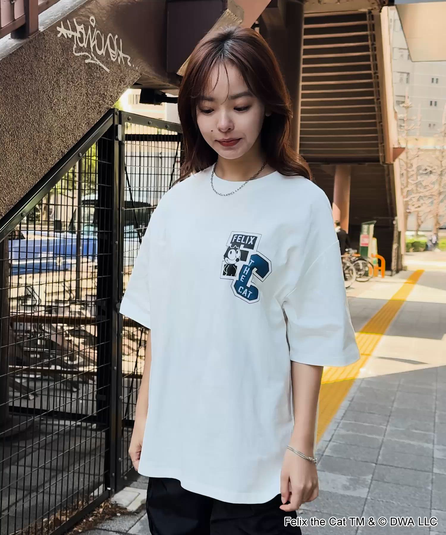 FELIX】別注 ヴィンテージライク グラフィックロゴ 刺繍半袖Tシャツ