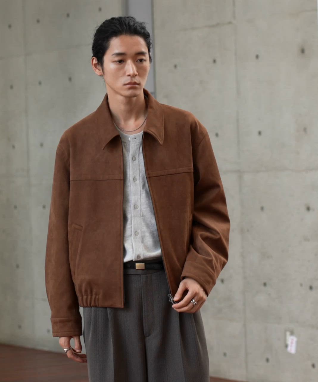 FAUX SUEDE ZIP BLOUSON（ブルゾン）｜WYM LIDNM（ウィム バイ リドム