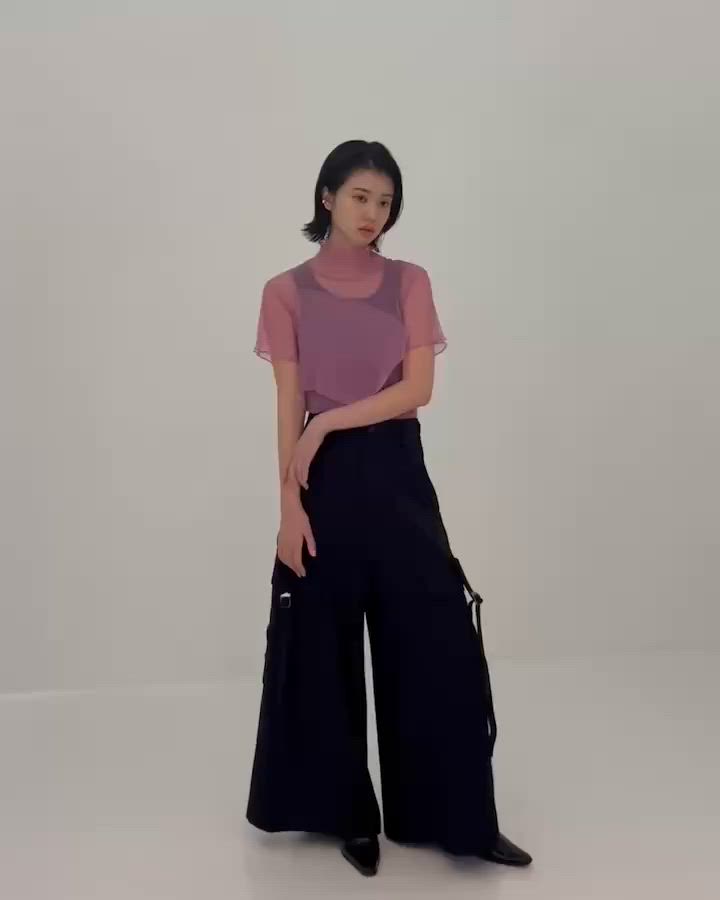 kotohayokozawa/コトハヨコザワ】SHEER LAYERED SHORT SLEEVE TOP