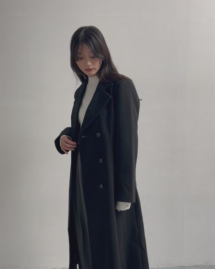 セール】【Cieluna】カットメルトンフレアロングチェスターコート