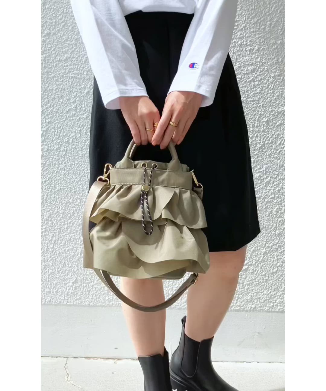 セール】【WEB限定】 2WAY ナイロン フリル ショルダー バッグ