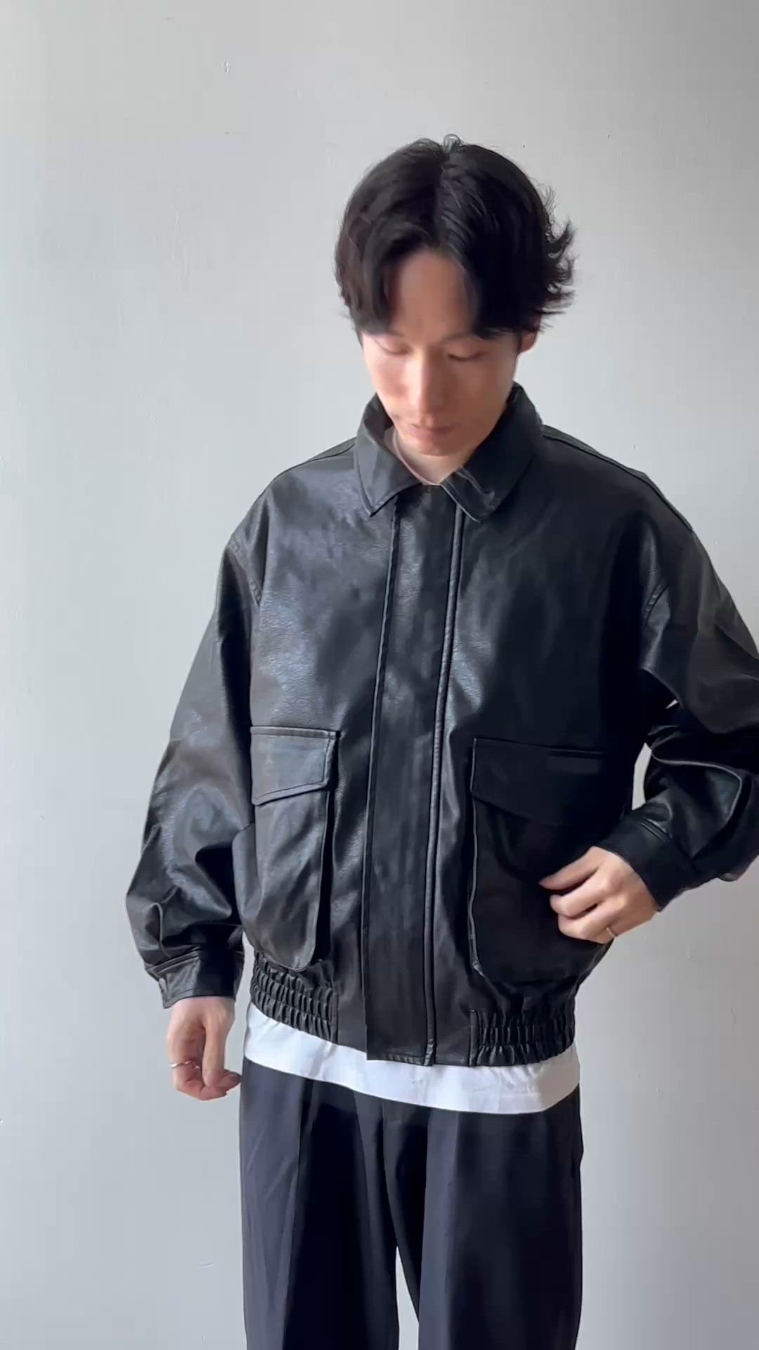 クラシック フェイクレザー ブルゾン【ユニセックス】（ブルゾン