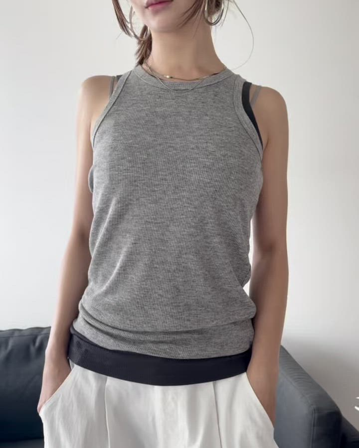 セール】2PACKシアーリブタンクトップ（タンクトップ）｜HANNE（アン