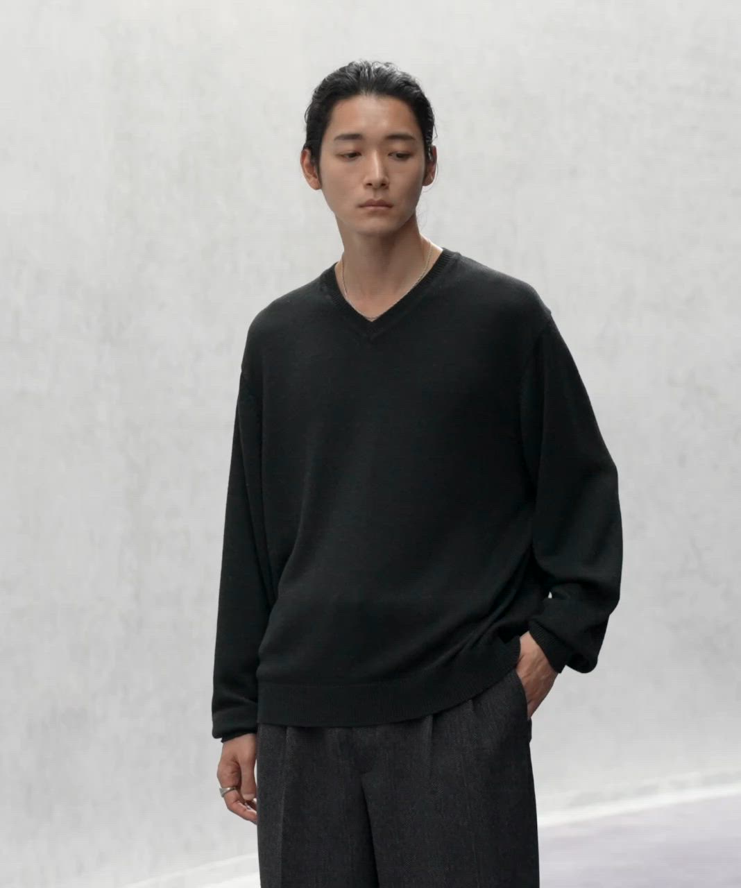 SILK BLEND V-NECK KNIT（ニット/セーター）｜WYM LIDNM（ウィム バイ