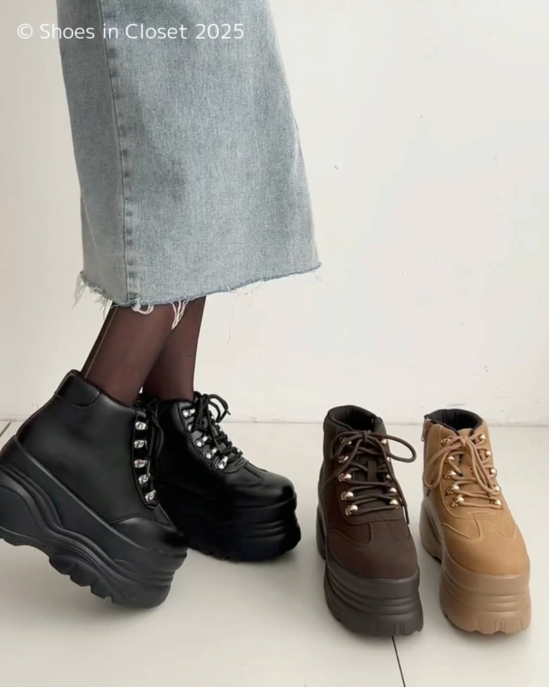 セール】厚底 ボリューム プラットフォーム ハイカット ワーク