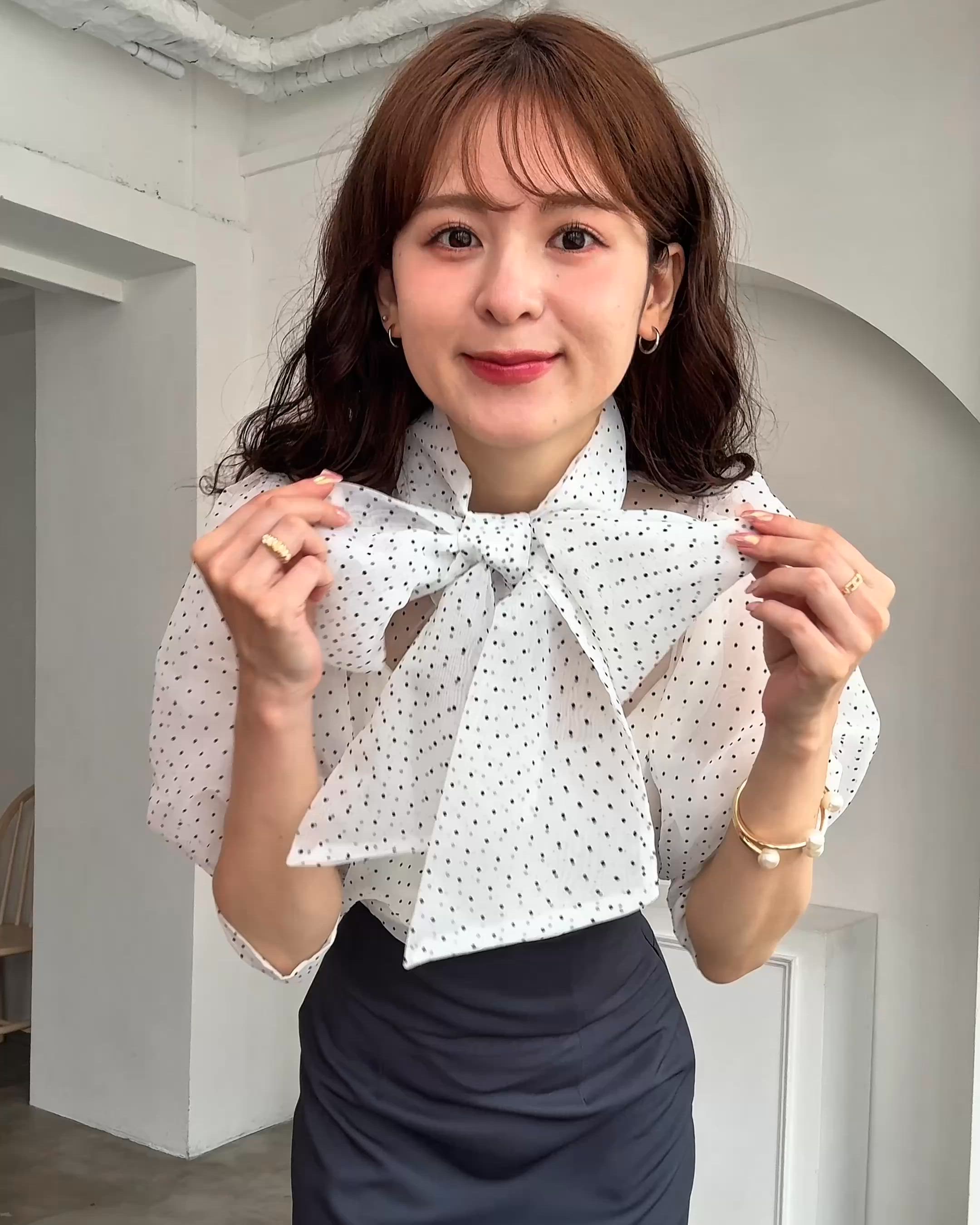 2way big ribbon blouse / 2wayビッグリボンウラウス（シャツ/ブラウス
